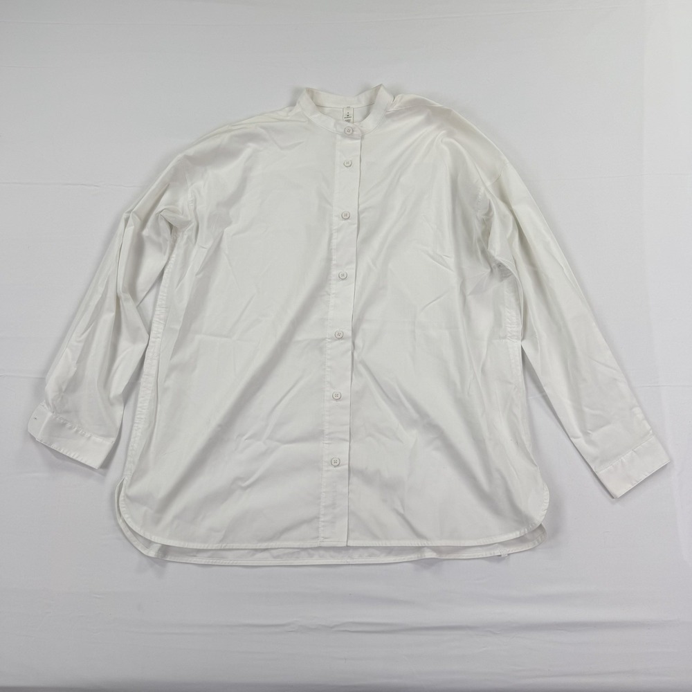 Lululemon All Days Shirt Women's Size 6 White Oversized Button Up Long Sleeve
